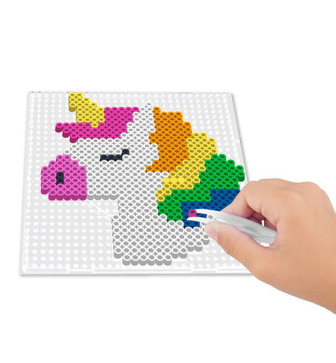 Splat Planet lyginimo karoliukų rinkinys Vienaragis – 3000 vnt., 15x15 cm pagrindas, pincetas, pavyzdžiai