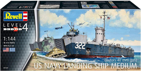 Revell: US Navy Landing Ship Medium (with 40 mm gun) - PLASTIKINIS modeliavimo rinkinys - HOBI.LT 🇱🇹