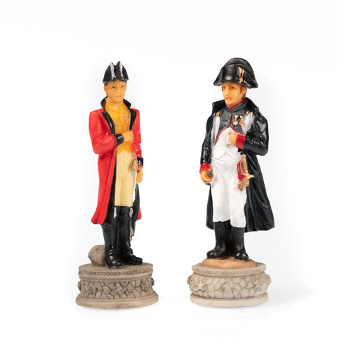 Kolekcinės figūrėlės Napoleono ir generolo, spalvotos poliuretano statulėlės apie 10 cm, frontinis vaizdas, skirtingi kostiumų variantai