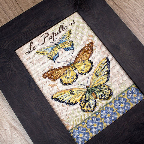 LetiStitch: Vintage Wings - Le Papillons SLETI975 - siuvinėjimo kryželiu rinkinys - HOBI.LT 🇱🇹