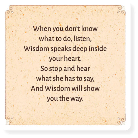 Wisdom for wee ones Oracle kortos