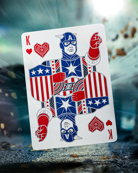 Marvel Kapitonas Amerika žaidimo kortos – premium, kolekcinės, pokeriui