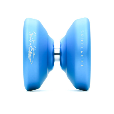 YoYoFactory Spotlight Ultra – mėlynas aliuminio nereaguojantis YoYo pažengusiems triukams su Hunter Feuerstein parašu