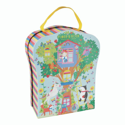 Floss & Rock Mini Fėja – medinė žaidimų dėžė su 10 dvipusių figūrėlių ir 4 kambariais (3+)
