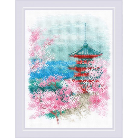 Sakura. Pagoda cross stitch kit by RIOLIS Ref. no.: 1743
