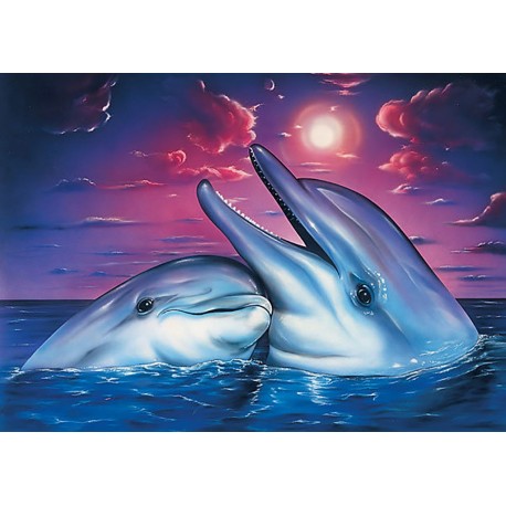 Deimantinis paveikslas Dolphins WD223 38*27 cm
