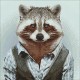 Deimantinis paveikslas Mr Raccoon WD257 38*38 cm