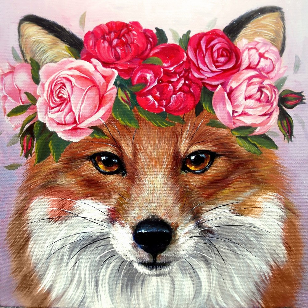 5D Diamond Painting Two Foxes Kit