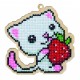 Deimantinės mozaikos suvenyras Kitten with Strawberry WW125
