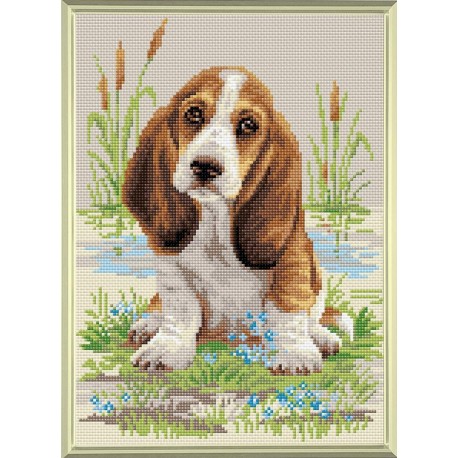 Basset Hound Puppy diamond mosaic kit by RIOLIS Ref. no.: AM0005