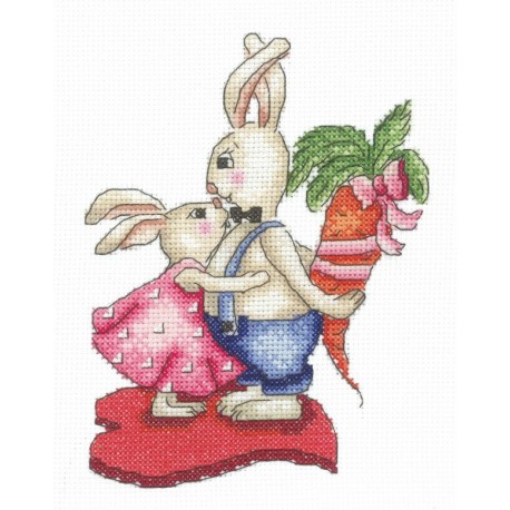 Bunnies Love And Carrots SANZ-38 - siuvinėjimo rinkinys iš Andriana