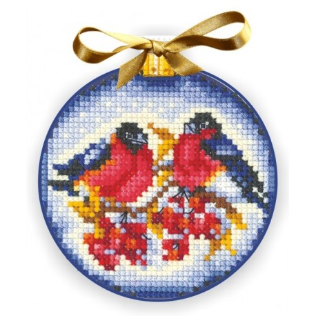 Christmas Balls Bullfinches SANN-24 - Cross Stitch Kit by Andriana