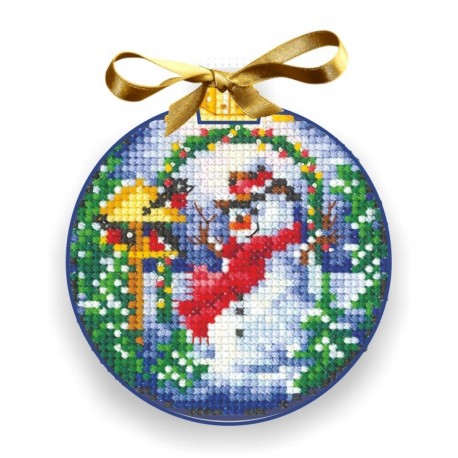 Christmas Balls Snowman SANN-25 - Cross Stitch Kit by Andriana