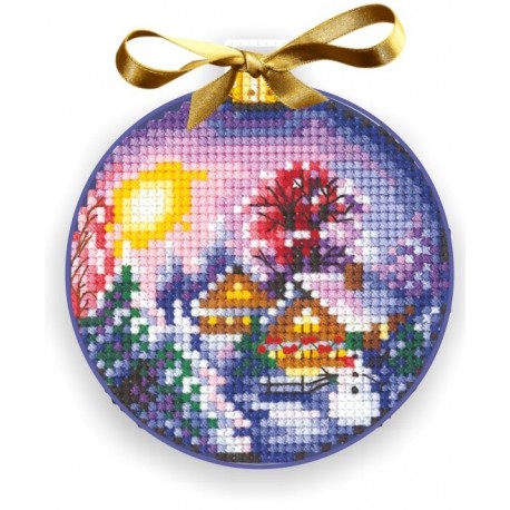 Christmas Balls Winter Landscape SANN-27 - Cross Stitch Kit by Andriana