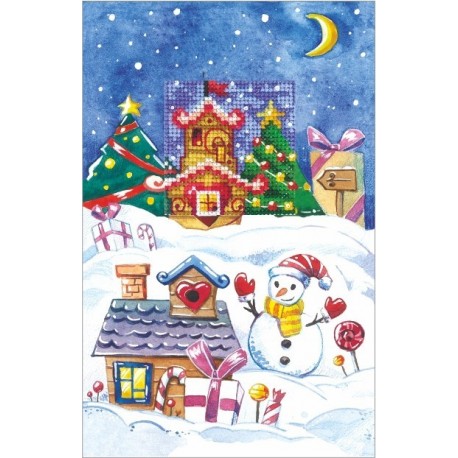 Cards Gingerbread House SANO-12 - Cross Stitch Kit by Andriana