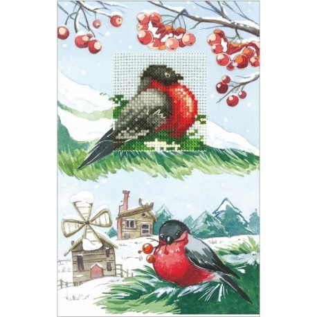 Cards Bullfinches SANO-14 - Cross Stitch Kit by Andriana