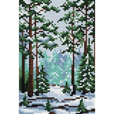 Cross Stitch Kit Winter Forest Fairytale SM-001