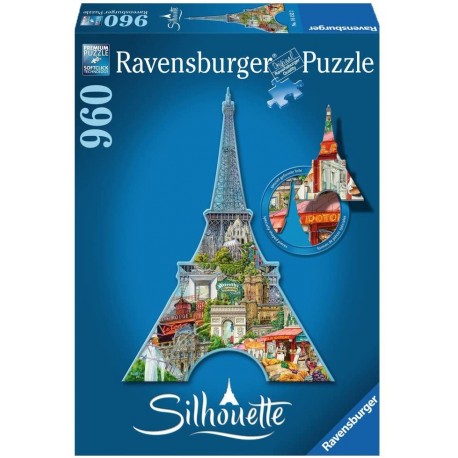 Puzzle 960 Silhouette Eiffel Tower - RAVENSBURGER dėlionė