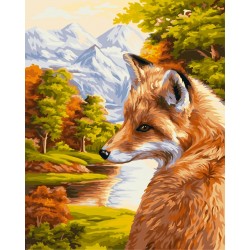 Wizardi Painting by Numbers Kit Fox 40x50 cm H055