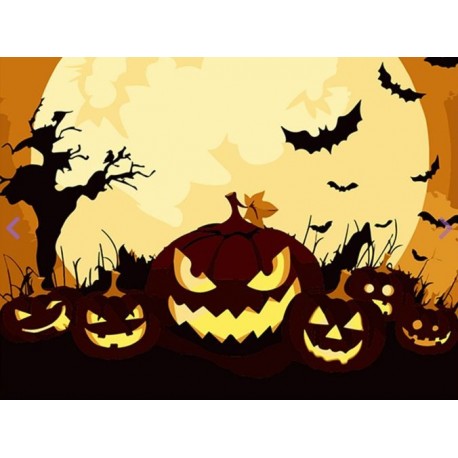 Tapybos Pagal Skaičius Rinkinys - Halloween Pumpkins 16.5x13cm T16130051