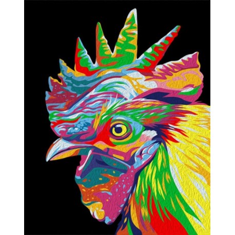 Tapybos Pagal Skaičius Rinkinys - Rainbow Rooster 40x50 cm T40500164