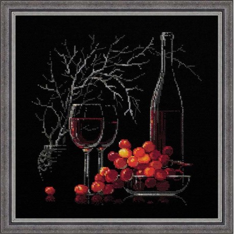 RIOLIS - Create It Yourself - Siuvinėjimo rinkinys „Natiurmortas su raudonu vynu“ 1239 (30x30 cm)
