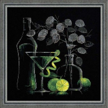 RIOLIS - Create It Yourself - Siuvinėjimo rinkinys „Natiurmortas su martiniu“ 1240 (30x30 cm)