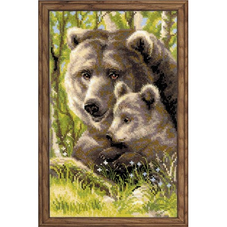 Bear with Cub - Cross Stitch Kit from RIOLIS Ref. no.:1438