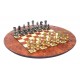 Prabangūs žalvariniai šachmatai su guobos medienos žaidimo lenta