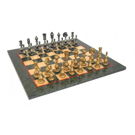 Solid Brass Chess Set with Luxurious Erable Wood game Board