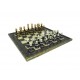 UNIQUE Solid Brass/Wood/Gold and Silver Chess Set with amazing Briar Erable Wood Board