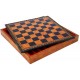 MARY STUART III: Metal Chess Set with Leatherette Chessboard + Checker Set