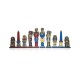 EGYPTIANS IV: Metal Chess Set with Beautiful Briar Erable Wood Chessboard