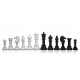 CONTEMPORARY SET: Wooden Weighted Lacquered Chess Men with Black Wooden Chessboard