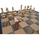 FRENCH Style Chess Set. Gold and Silver plated with Real Leather Chessboard