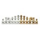 FRENCH Style Chess Set. Gold and Silver plated with Real Leather Chessboard