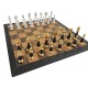 Rytietiško stiliaus paauksuoti šachmatai su tikros odos rankų darbo žaidimo lenta