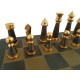 Beautiful Gold/Silver/Brass/Wood Chess Set With Genuine Leather Chess Board