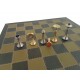 Premium CONTEMPORARY Solid Brass Chess Set with genuine leather Chess Board