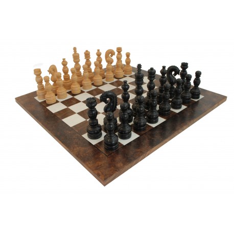 Wood Art Chess Set with Beautiful Elm wood Chess Board