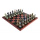 ROMANS VS ARABS: Handpainted Chess Set with Leatherette Chessboard