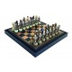 ROMĖNAI PRIEŠ ARABUS: šachmatai su odos pakaitalo žaidimo lenta + dėžė + ŠAŠKĖS