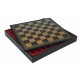 JAZZ VS ROCK: Handpainted Chess Set with Leatherette Chessboard & Box + Checker Set