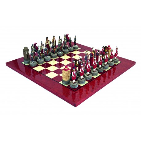 CRUSADERS vs TURKEY: Beautiful Chess Set with Briar Erable Wood Chessboard