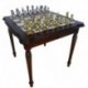 Įspūdingas medinis šachmatų stalas ir GIGANTIŠKI žalvariniai šachmatai