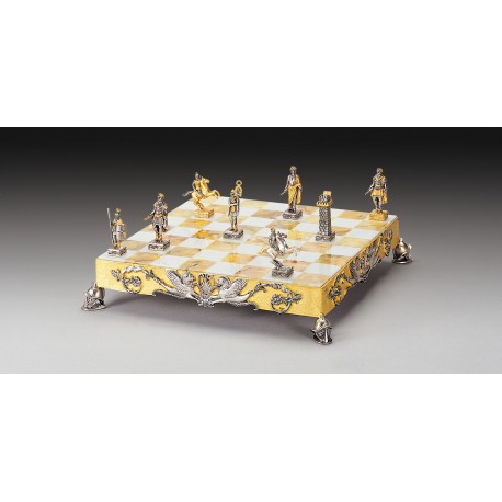 ROMAN EMPIRE: Luxurious Chess Set from Bronze finished using Real 24k Gold