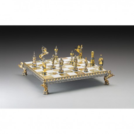 Vatican Soldiers vs Landsknechts II: Luxurious Chess Set Finished Using Real 24k Gold