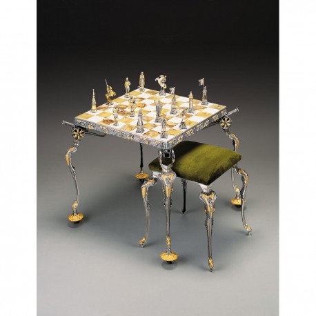 NAPOLEON VS DIMITRI: Chess Set from Bronze finished using Real 24k Gold
