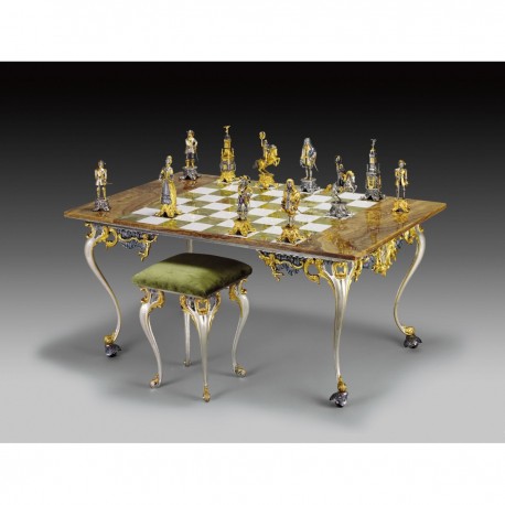 KARALIUS SAULĖ (1643): Karališkos prabangos šachmatai iš Bronzos dengti tikru 24K auksu