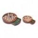 16x16cm Small Round Set: Magnetic Wooden Chess Set With Drawer